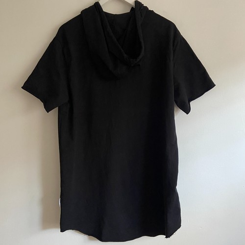 Saint Morta Mens XXL Black 100% Cotton Short Sleeve Pullover Hoodie Pouch Pocket - Picture 6 of 15