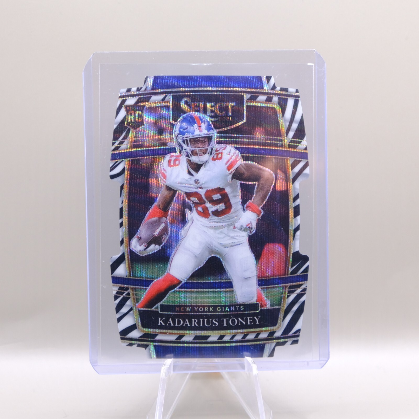2021 PANINI Select Kadarius Toney Concourse Level Zebra Die Cut Prizm  RC Giants