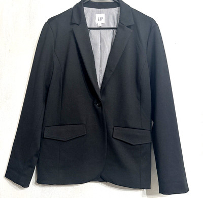 Gap The Academy Blazer Women 12 Black One Button Lined Career Teacher Academia