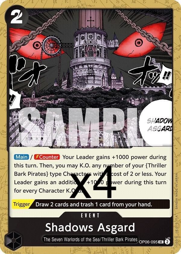 4X One Piece Card Game Shadows Asgard OP06-095 Uncommon NM