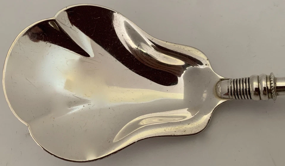RARE GORHAM H SERIES 11" LONG STERLING HOLLOW HANDLED LILY BERRY SPOON 1905 - Image 3 of 4