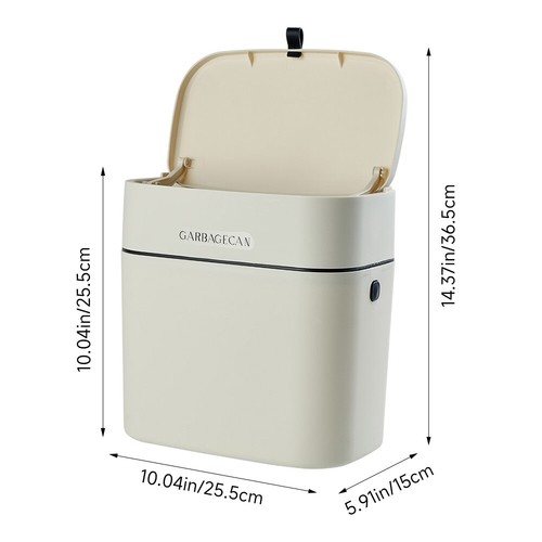 9L Kitchen Cabinet Door Cupboard Hanging Trash Can With Lid Wall Mount Waste Bin - Picture 36 of 41