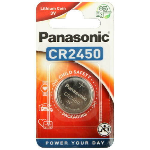 5 x Panasonic CR2450 3V Lithium Coin Cell Battery 2450, DL2450