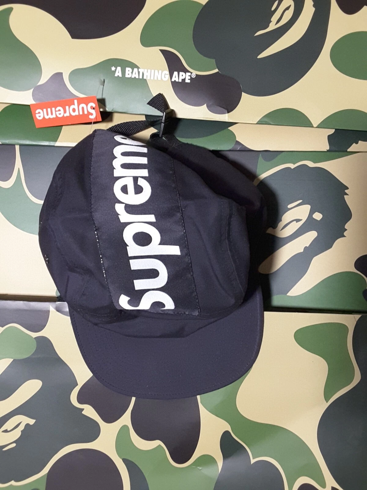 CAPUCHON À RAYURES SUPREME AUTHENTIQUE NEUF AVEC ÉTIQUETTES FW16 MARINE