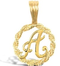 Gold Initial Pendant ROPE SOLID 9CT YELLOW GOLD LETTER INITIAL 9CT YELLOW CHARM
