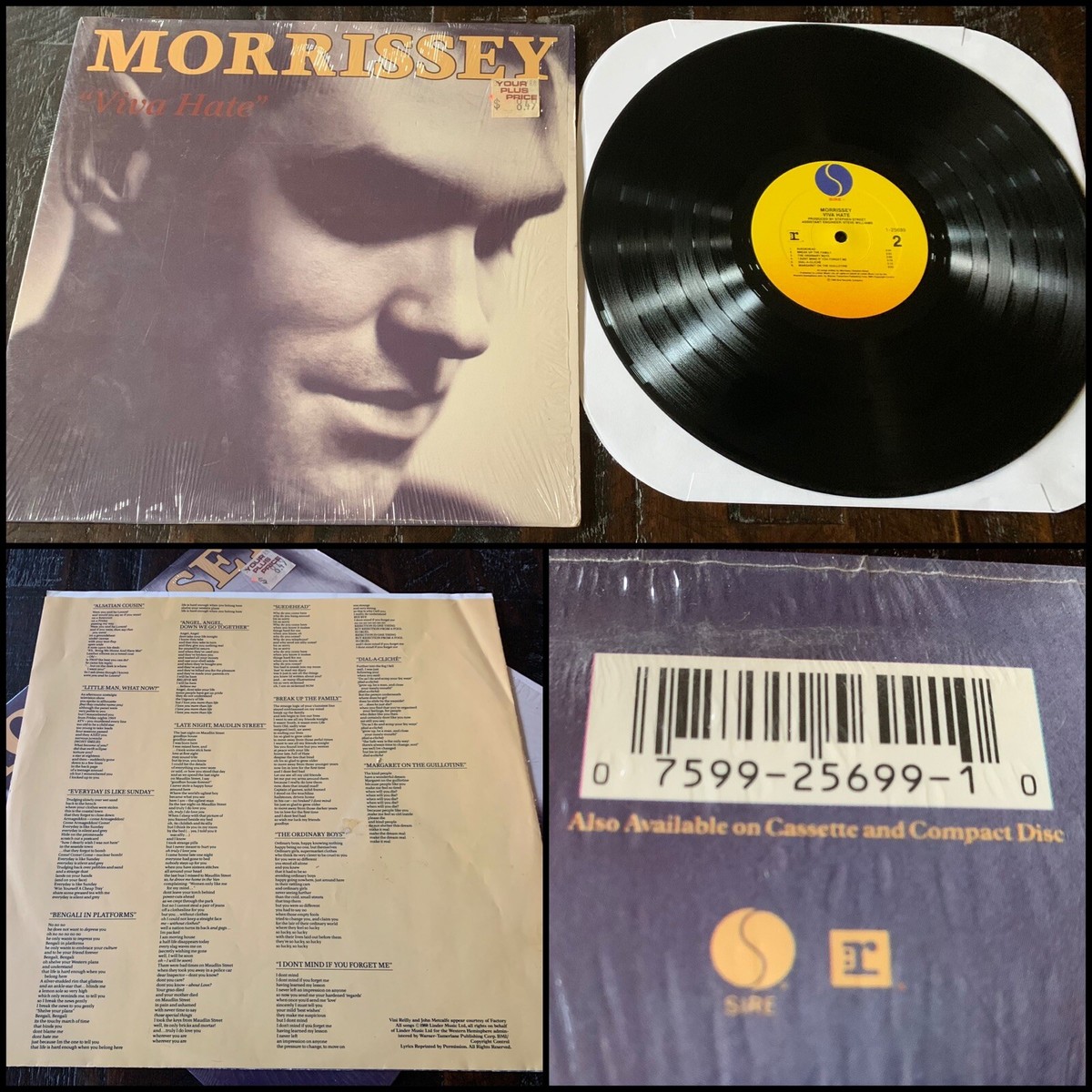 MORRISSEY Viva Hate LP Vinyl 1st SRC Press in shrink w