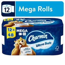 Charmin Ultra Soft Toilet Paper, 12 Mega Rolls