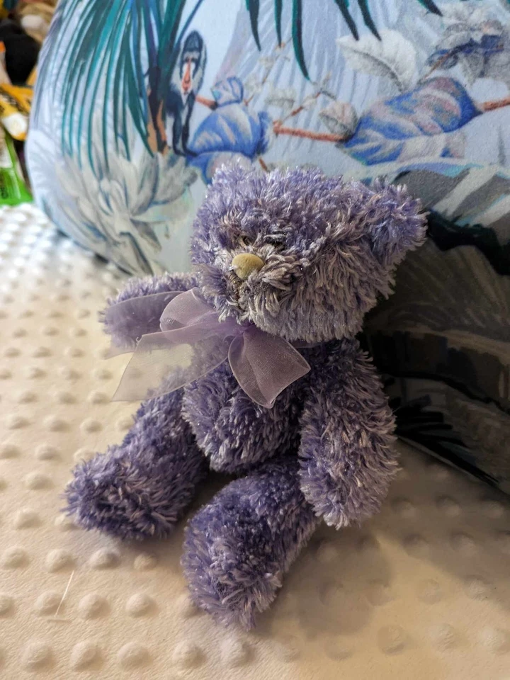 BHS Purple Sitting Bear Plush Soft Toy - Image 2 of 4