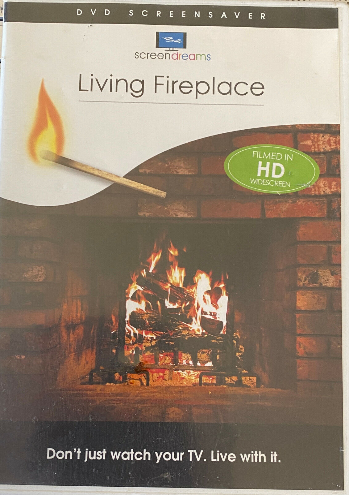 Living Fireplace - DVD screensaver by screendreams - HD widescreen (2005,  DVD) 181886000053