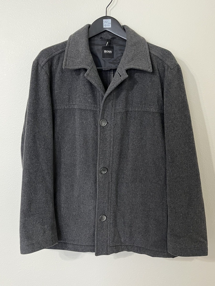 Mens Boss By Hugo Boss Chester Wool Cashmere Coat 40R Gray | eBay 