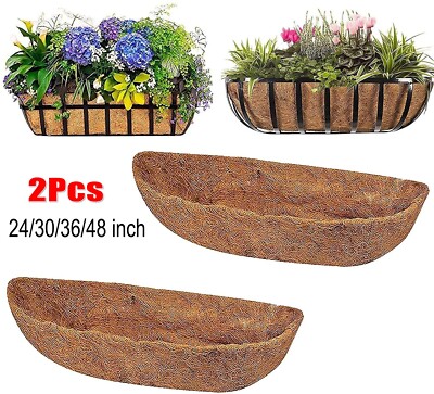2Pcs 24''/30''/36''/48 Trough Coco Liner Fiber Replacement Liner Wall Flower Basket