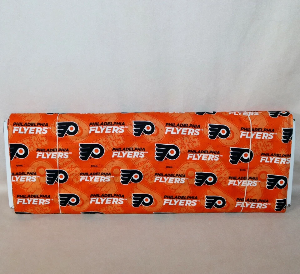 Philadelphia Flyers ~ Logo On Logo Pattern NHL Cotton Fabric 1/4 Yard 9” X 44” - Image 2 of 4