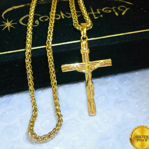 Mens 18k Gold Filled Crucifix Cross 