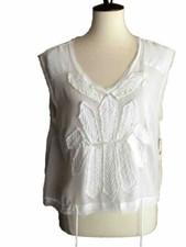 Blusa Free People Pennies Sheer Storyteller para mujer con borde de sierra de gasa