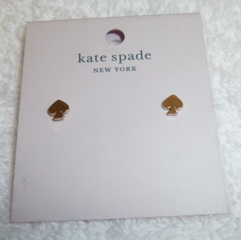 KATE SPADE NEW YORK ROSE GOLD SIGNATURE SPADE MINI STUD EARRINGS NWT