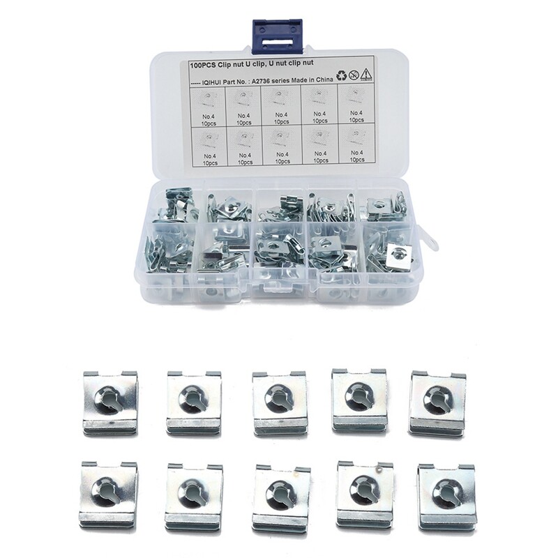 100PCS Fairing Bodywork Panel U Clips Motorcycle / U Nut Speed ...