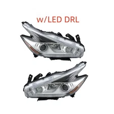 LABLT Headlights For 2015 2016 Nissan Murano Left+Right Chrome Halogen+LED DRL