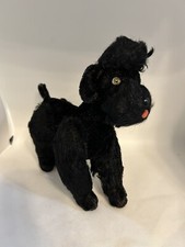 Vintage Steiff "Snobby" Black Poodle Dog Mohair Stuffed Plush 9  No Tags