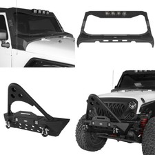 Stinger Front Bumper Windshield Frame Cover Steel For 2007-18 Jeep Wrangler Jk