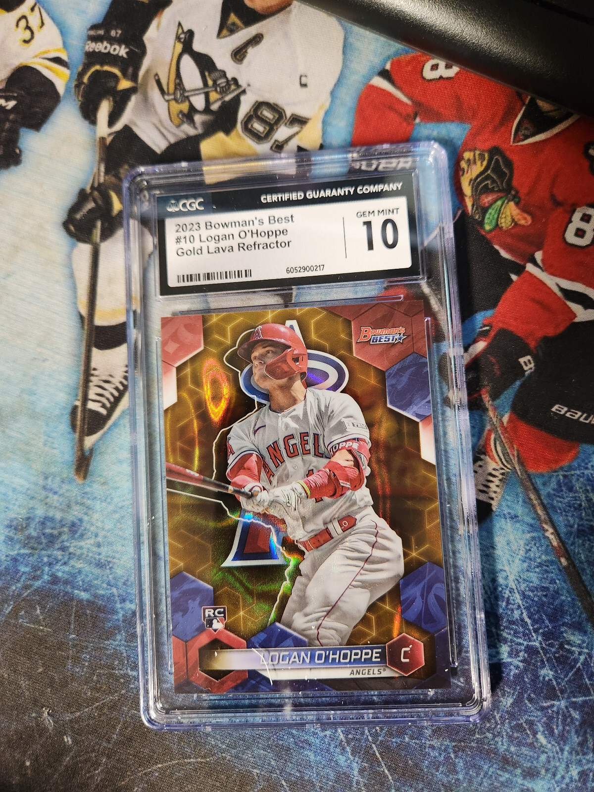 2023 Bowman's Best #10 Logan O'Hoppe Gold Lava Refractor CGC 10 GEM MINT