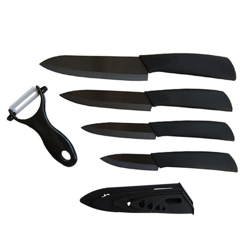 Ceramic Knife Set Black Blade Kitchen Cutlery Peeler Paring Knife 3/4/5