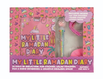 Mein kleiner Ramadan Tagebuch Geschenkset Mädchen (PINK) Ramadan Journal Aktivität Kinderbuch