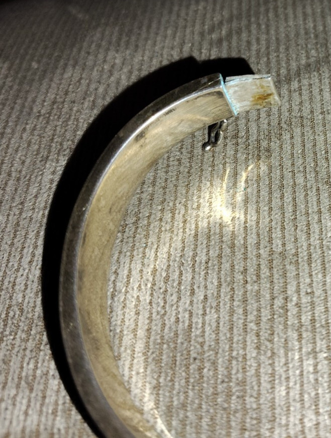 VTG SOLID STERLING SILVER SQUARE HIDDEN HINGE BAN… - image 11