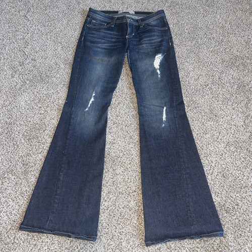 DENIMOCRACY Women's jeans size 28 (30x32.5) Flare Leg Distressed Denim - Picture 1 of 17