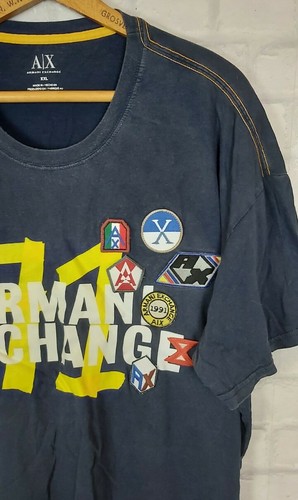 VTG RETRO ARMANI EXCHANGE A|X DESIGNER BRIGHT BOLD FESTIVAL SPORTS T SHIRT TOP - Picture 3 of 4