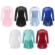 Kids Girls Leotard Skirt Dress Dance Uniforms Sports Athleticwear Ballet Outfit