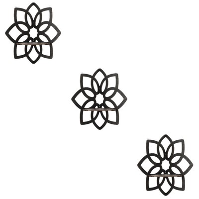  3 Stück Mandala Wandkristallhalter Regal Mandala Form Aufbewahrung Holzregal
