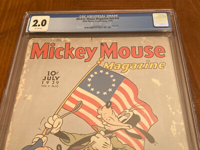 Mickey magazine 美品　レア物 Mickey Mouse Magazine 10 CGC 2.0 OW Pages (Patriotic Cover-1939