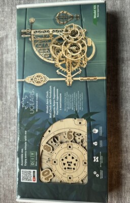 Ugears Model Aero Clock Wall Pendulum Assemble Wood Kit DIY Mechanical NEW
