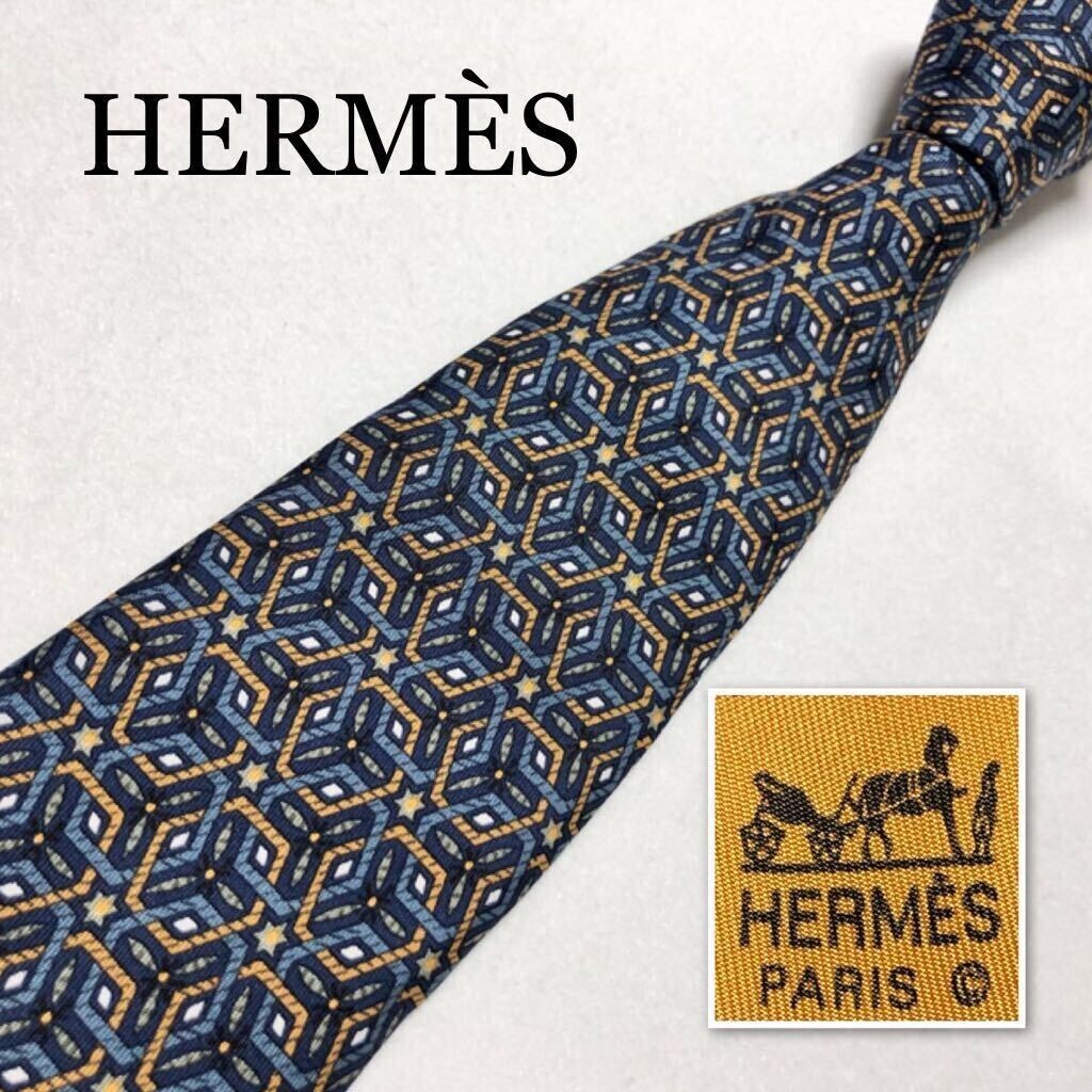 HERMES ネクタイ未使用 エルメス Hermes HERMES ネクタイ TIE 7cm フランス製 シルク