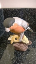 Vintage Ceramic Bull Finch Bird Ornament Figure Used