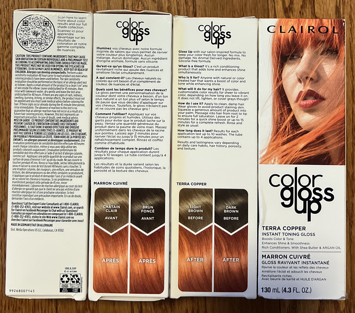4X Clairol Color Gloss Up Terra Copper Instant Toning Gloss Boosts Color Tone eBay