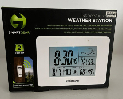 SmartGear Wireless Weather Station Indoor/Outdoor STG-6160-BB w/Alarm Clock