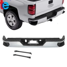Steel Rear Step Bumper Assembly For Chevy Silverado Sierra 1500 2019-2023 Chrome