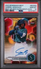 2023 Bowman's Best Gabriel Gonzalez #B23GG Gold Lava Autograph /75 PSA 10