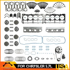 Timing Chain Kit w/VVT Head Gasket Bolts Set For 09-16 Chrysler Dodge Ram 5.7L