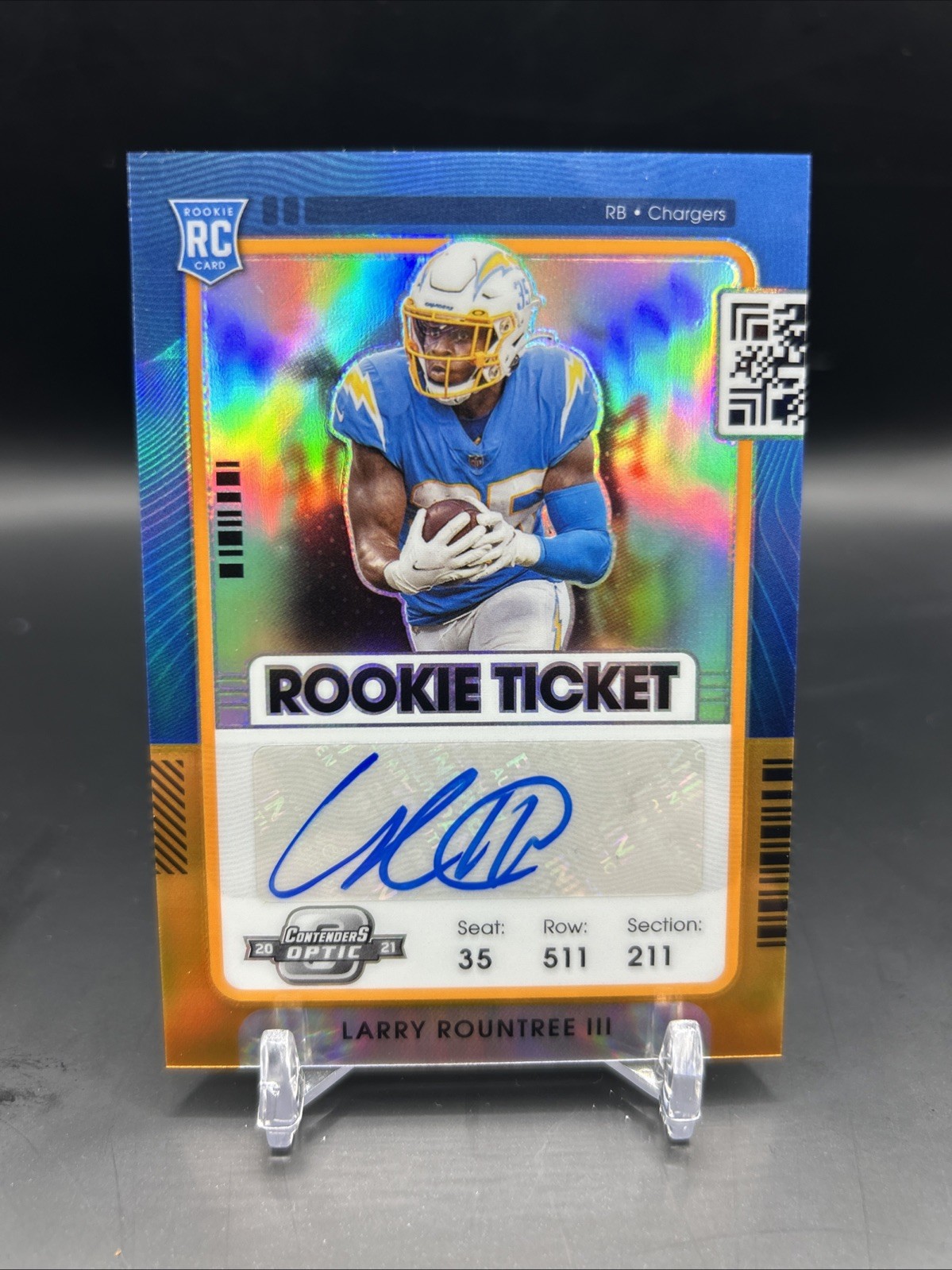 Larry Rountree Panini Contenders Optic #183 Autograph-Orange