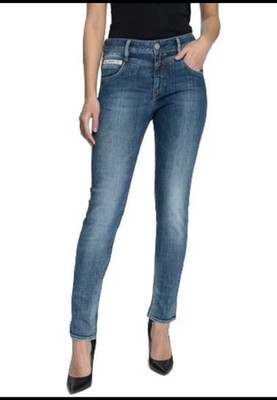 Herrlicher Damen SlimFit-Stretch-Jeans Peppy Slim Recycled Denim Blau W25-28 L32