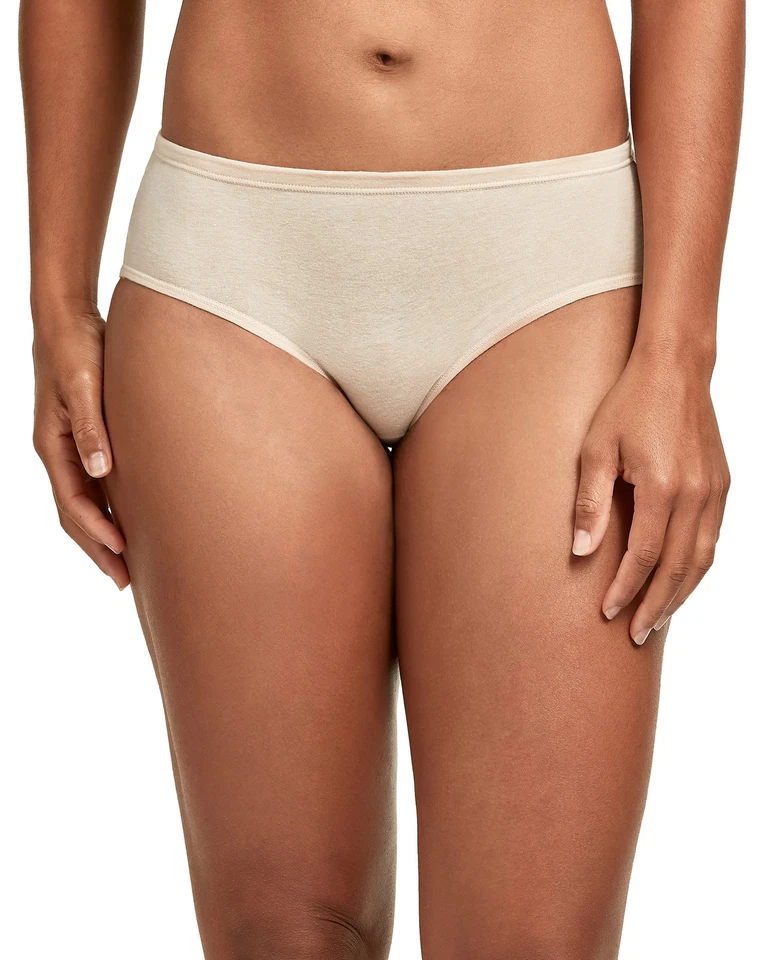 Paquete de 5 bragas elásticas suaves cómodas para mujer Hanes Ultimate Hipster ropa interior 4-10 Foto 2 de 4