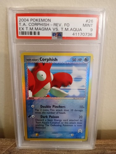 Team Aqua's Corphish graded PSA 9 for sale on eBay