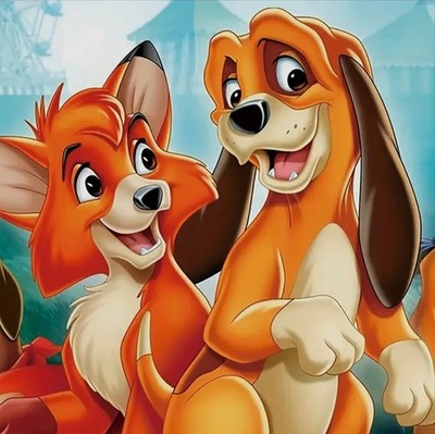 The Fox And The Hound Diamond Art/Painting 40x40 Round Drill