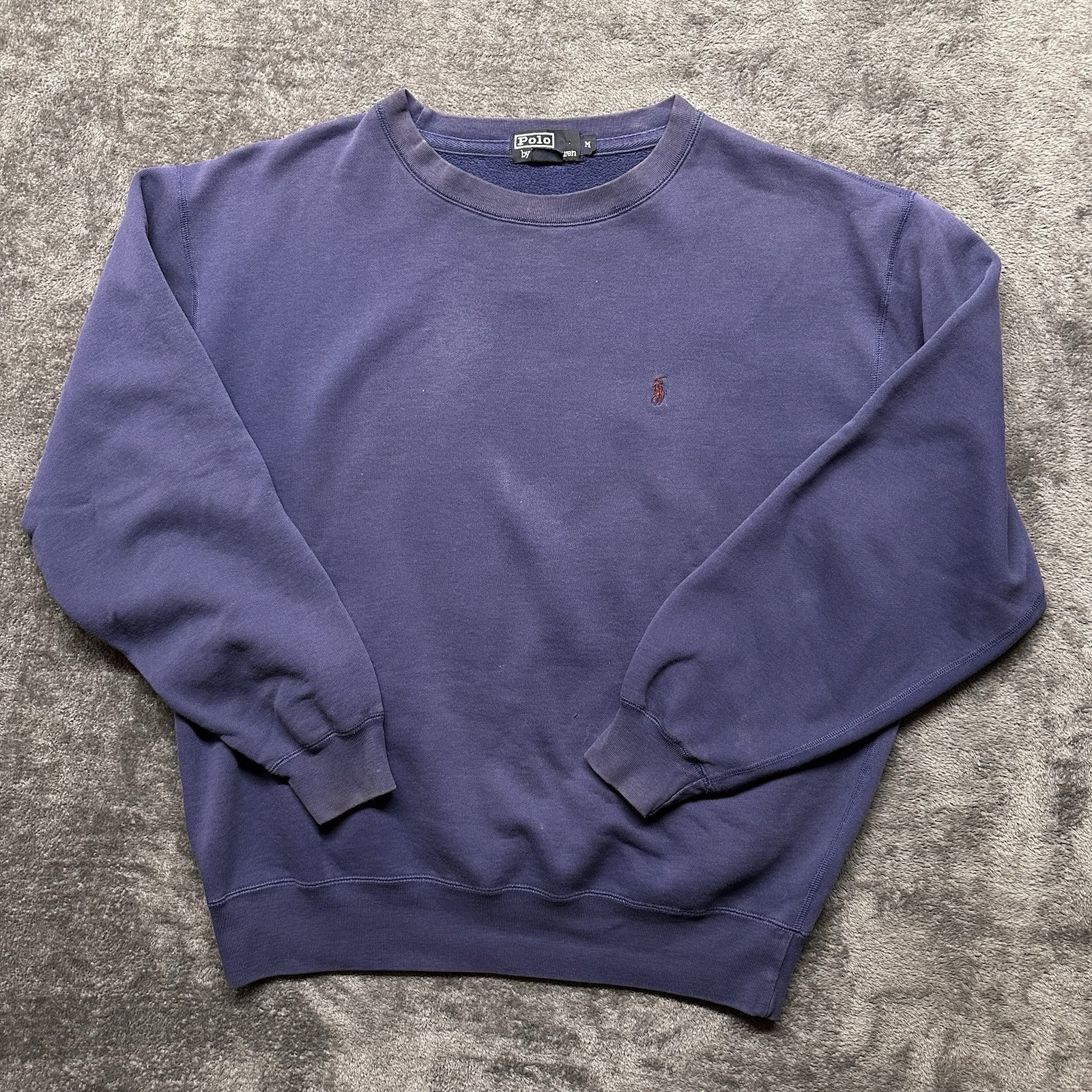 Polo Ralph Lauren vintage felpa uomo blu medio girocollo pony preppy anni 90