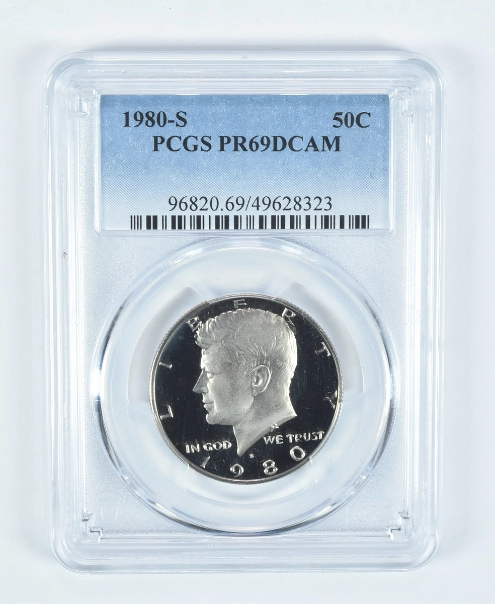 PCGS Certified PR 69 Graded 1980 Kennedy US Half Dollars (1964-Now