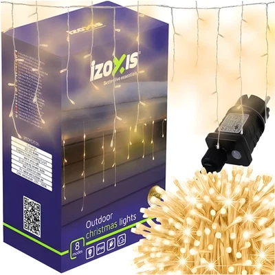 TIENDA LED EN CASCADA LUCES DE NAVIDAD IMPERMEABLE EXTERIOR BLANCO CÁLIDO 15 ... - Imagen 1 de 4