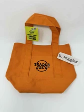 NEW TRADER JOE'S HALLOWEEN MINI CANVAS TOTE BAG - ORANGE -  READY TO SHIP!