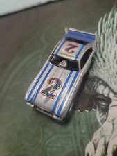 Stock Car Tyco Race Car White W/ Blue Stripes Made in Hong Kong